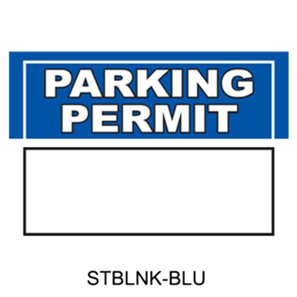 Write-On Blank Parking Blue Permits Thumbnail