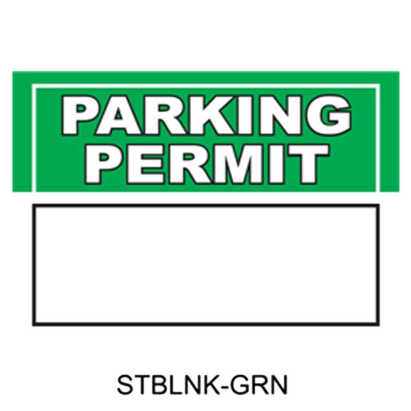 Write-On Blank Parking Green Permits Thumbnail