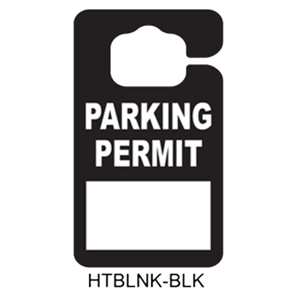 Write-On Blank Hang Tag Parking Black Permits Thumbnail